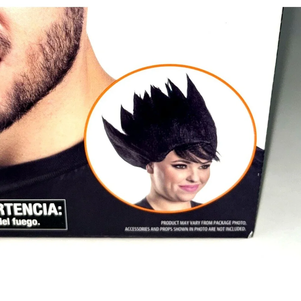 Black Anime Wig Cap with Bangs Halloween Costume Adult Unisex one size fits most